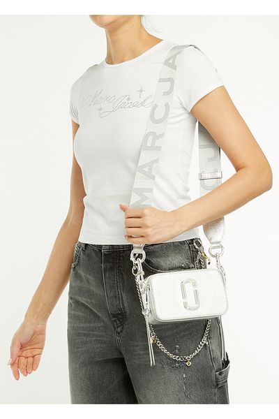 Marc Jabobs The Snapshot Silver Women's Leather Bag
