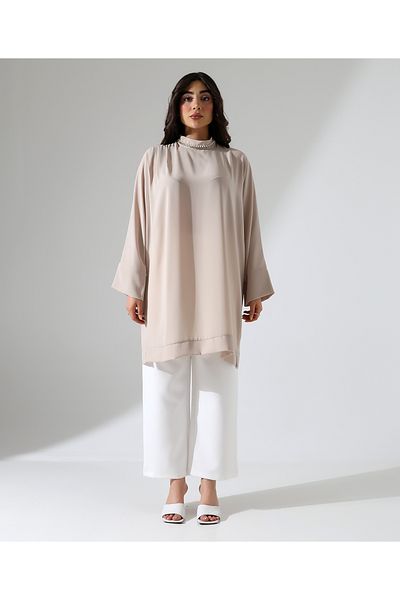 Fi'l Arz Fashion تونيك طويل من اللؤلؤ