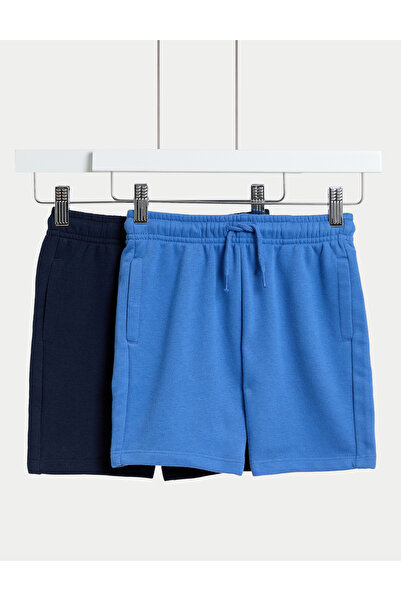 Marks & Spencer Saf Pamuk Karışımlı 2’li Şort Seti (2–8 Yaş)