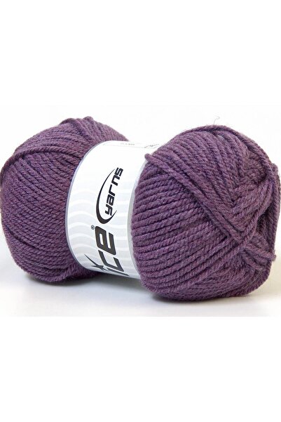 Ice yarns 4x100 جرام. خيوط أكريليك مفضلة بلون البرقوق الفاتح للشتاء، خيوط مسط...