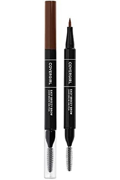 covergirl قلم حبر الحواجب Easy Breezy Brow يدوم طوال اليوم، لون بني ناعم 300، عبوة من قطعة واحدة