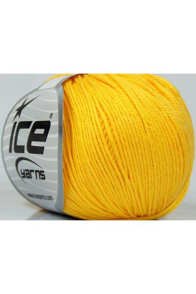Ice yarns 8x50 جرام. بيبي كوتون أصفر، خيوط صيفية، قطن، 100% قطن، مضاد للبكتير...