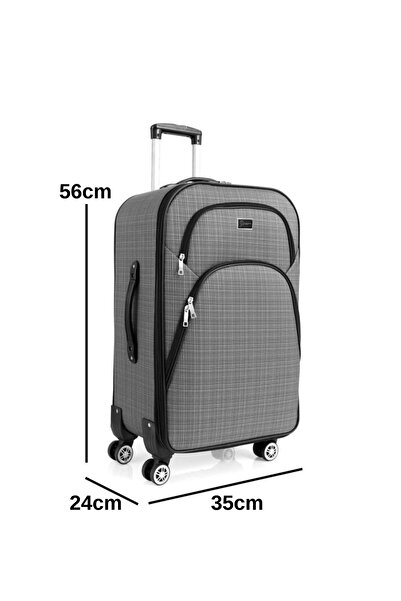 louisiana polo Kabin Boy 4 Teker Kumaş Valiz Gri 1081