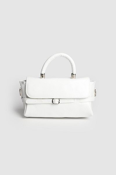 La La'Graccio Paris Lagraccio Paris Women's Jersey Soft Leather Handbag and Strap Bag White