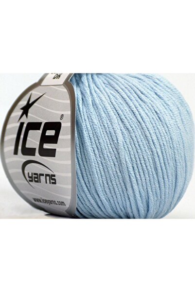 Ice yarns 8x50 جرام. قماش بيبي سمر دي كيه، قطن، أكريليك، أزرق فاتح، خيوط صيفي...