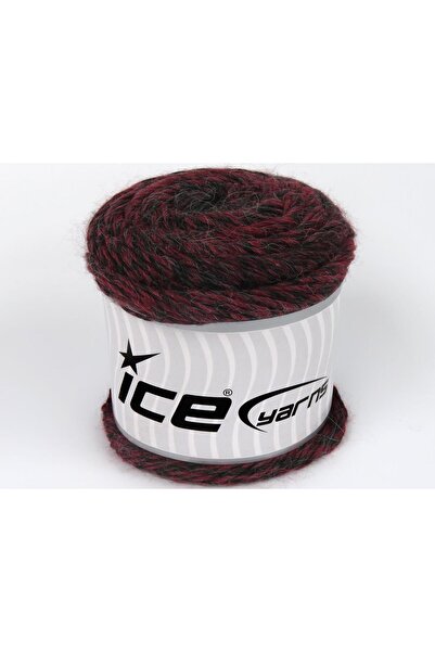 Ice yarns 2 × 150 جرام. كعكة كامارو أكريليك، صوف أسود، أحمر شتوي، صوف، نمط با...