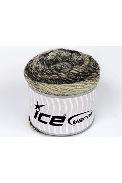 Ice yarns 2 × 150 جرام. كريم أكريليك كيكز كامارو، كريم صوف، ألوان بنية شتوية،...