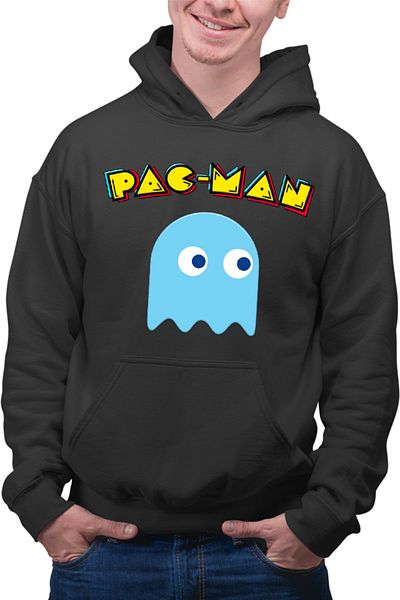 OEM Men's hoodie Pac Man Blue Ghost Monster Logo