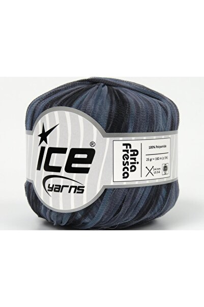 Ice yarns 6×25 جرام. أريا فريسكا أسود، رمادي، شريط أزرق فاتح، خيوط صيفية، سلسلة