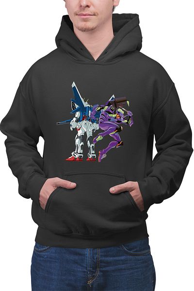 OEM Men's and women's sweatshirt Robot Blue Eva Flying