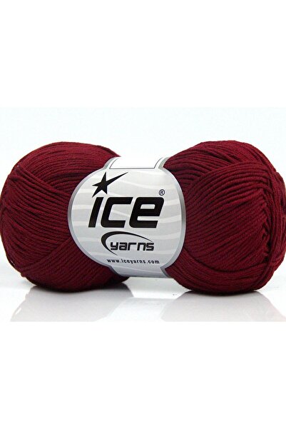 Ice yarns 8x50 جرام. قطن نقي فاخر، لون أحمر داكن للأطفال، خيوط صيفية، قطن، 10...