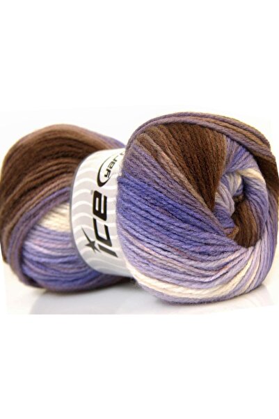 Ice yarns مجموعة من 4 خيوط من خيوط الجليد سحرية خفيفة الوزن، بني، أرجواني، أب...