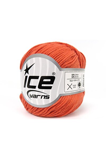 Ice yarns 8x50 جرام. خيوط صيفية من القطن والأكريليك باللون البرتقالي الداكن، قطن