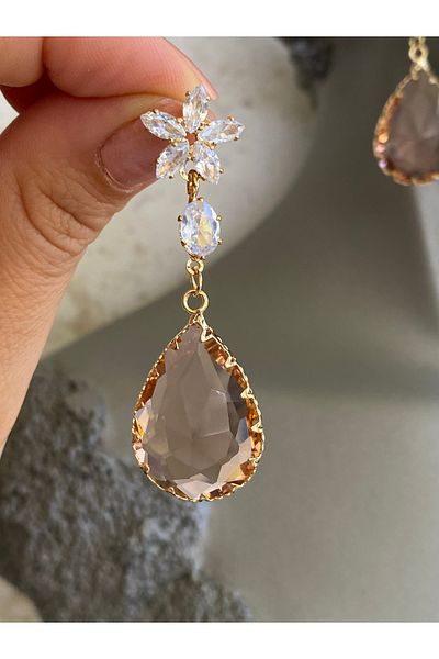 Lucios Vip Evening Flower Pendant Earrings