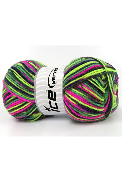 Ice yarns مجموعة من 4 × 100 جرام من خيوط الصوف المتعددة الألوان الخفيفة (25% ...