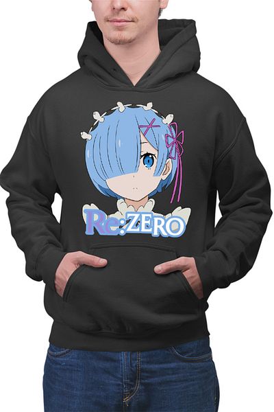OEM Men's Hoodie Re Zero REM Maiden Light Novel Manga Cosplay