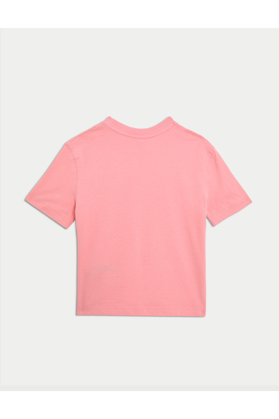 Marks & Spencer Saf Pamuklu Deniz Kabuğu Yazılı T-Shirt (2–8 Yaş)