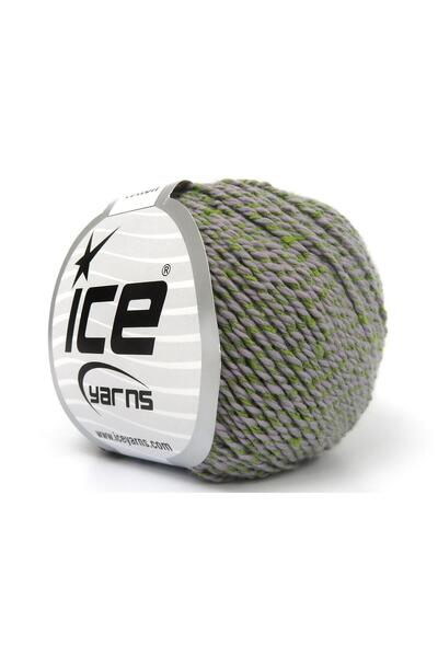 Ice yarns 4x50 جرام. حرير قطني، قطن رمادي، أخضر فاتح فاخر، حرير، خيوط صيفية، قطن