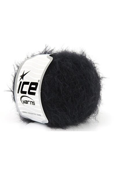 Ice yarns 6×50 جرام. فرو ميرينو أسود فاخر، ميرينو، شتوي، صوف
