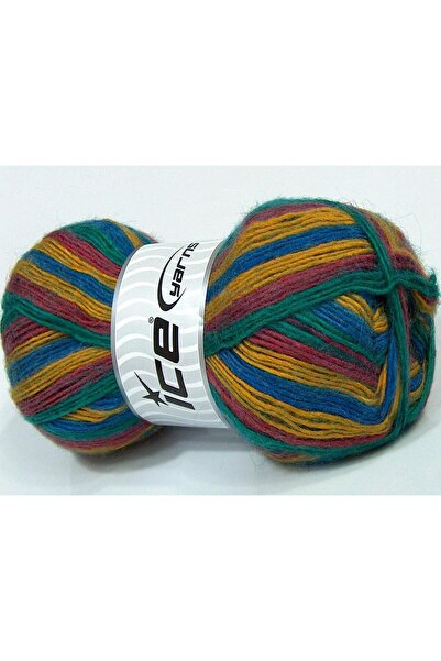 Ice yarns مجموعة من 4 × 100 جرام من خيوط آيس يارنز مادونا (40% صوف، 30% موهير...