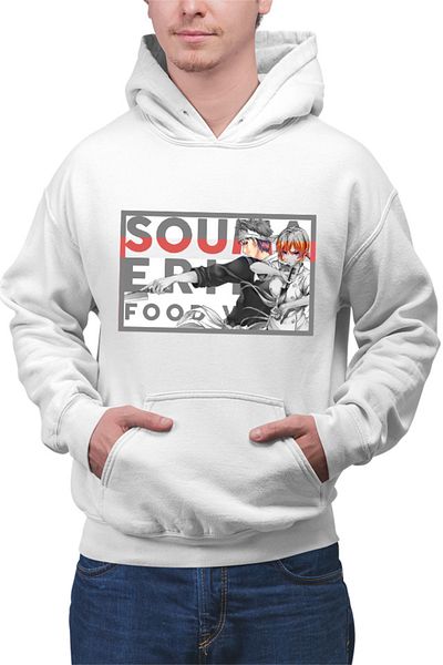 OEM Men's Hoodie Food Wars Souma Erina Manga Knife Anime Red
