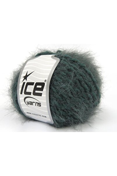 Ice yarns 6×50 جرام. فرو ميرينو فاخر باللون الأخضر الداكن، ميرينو، شتوي، صوف