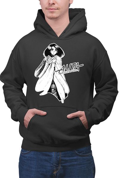OEM Men's Hoodie Battle Angel Alita Gally Cyborg Anime Drawings