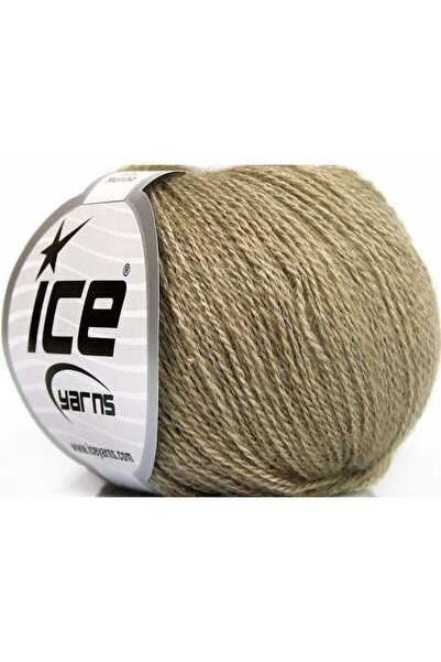 Ice yarns 6×25 جرام. حرير ميرينو، صوف ميرينو فاخر بلون الكاكي، ميرينو، حرير، ...