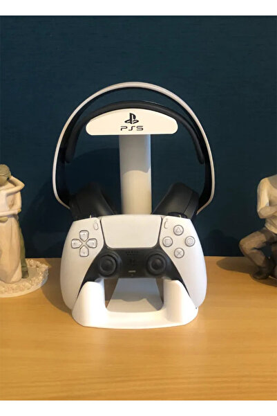 Srd3dMaker PS5 Uyumlu Kol Joystik ve Kulaklık Tutucu - Dekoratif Organizer Stand