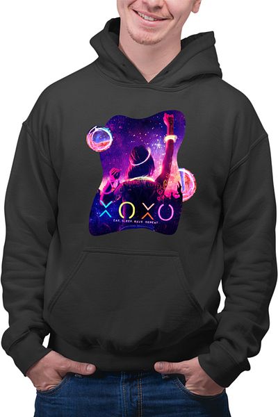 OEM Men's Hoodie XOXO Dance Neon Party Colorful Teens Movie