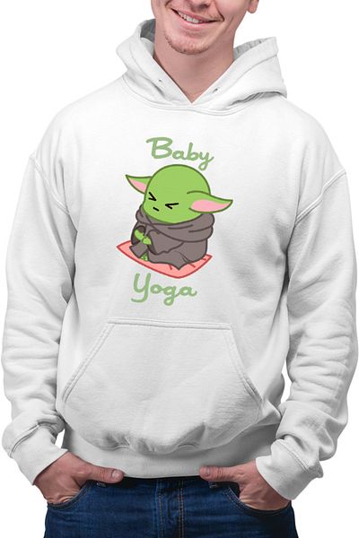 OEM Men's Hoodie Baby Yoda Meditation Morning Stress
