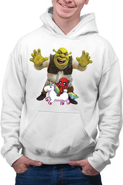 OEM Men's hoodie Shrek Deadpool Scary Unicorn
