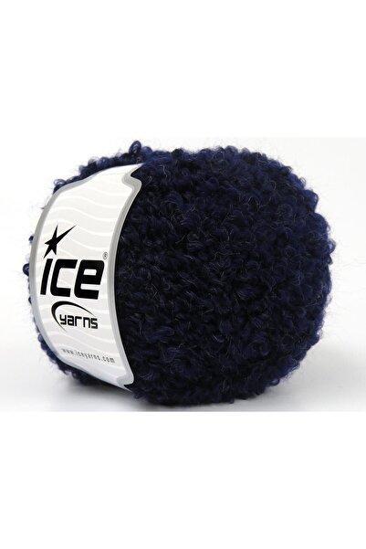Ice yarns 8x50 جرام. ألبكا بوكليه فيسكوز، ألبكا، صوف، أكريليك أزرق داكن فاخر،...