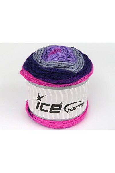Ice yarns 3x100 جرام. قماش كيكز كوتون رويال قطن بألوان الوردي، الأرجواني، الل...
