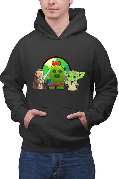 OEM Men's Hoodie Brawl Stars Cactus Flower Bio StarWars Obi Wan Kenobi Yoda