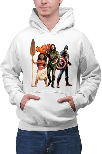 OEM Men's Hoodie Aquaman Moana Destiny Captain America Nemo Fish Cut