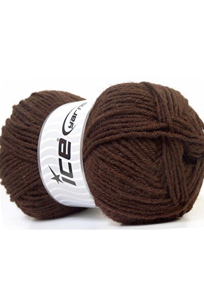 Ice yarns 4x100 جرام. زيردا ألباكا، درالون بني داكن فاخر، ألباكا، شتوي، صوف ممشط
