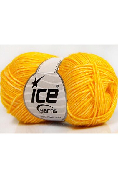 Ice yarns 8x50 جرام. خيوط دنيم أكريليك، خيوط صيفية صفراء من القطن، قطن