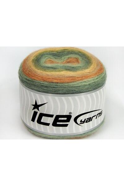 Ice yarns 2 × 150 جرام. خيوط الكيك موهير، صوف، أكريليك فاخر بألوان بنية، ألوا...