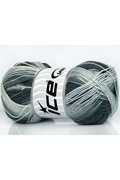 Ice yarns (4 قطع 100 جرام) بسكويت 4 عبوات أسود، أبيض، رمادي