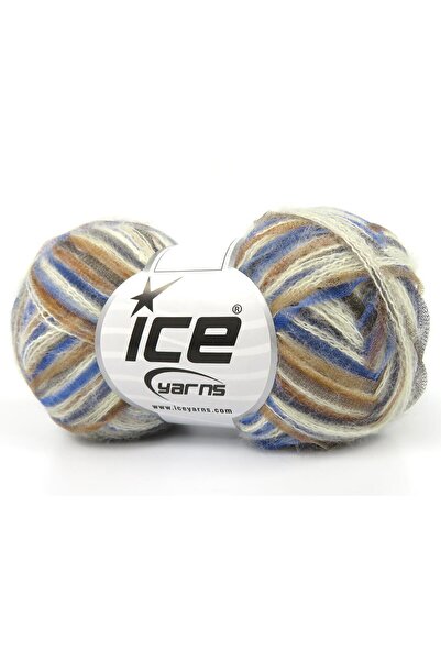 Ice yarns 8x50 جرام. صوف توكان، ألوان أزرق أكريليك، كريمي، رمادي، بني، ألوان ...