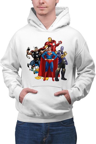 OEM Men's Hoodie Thor Donald Duck Superman Ironman Thanos Villian Hero Cool