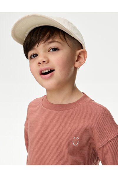 Marks & Spencer Saf Pamuklu Dokulu T-Shirt (1-7 Yaş)