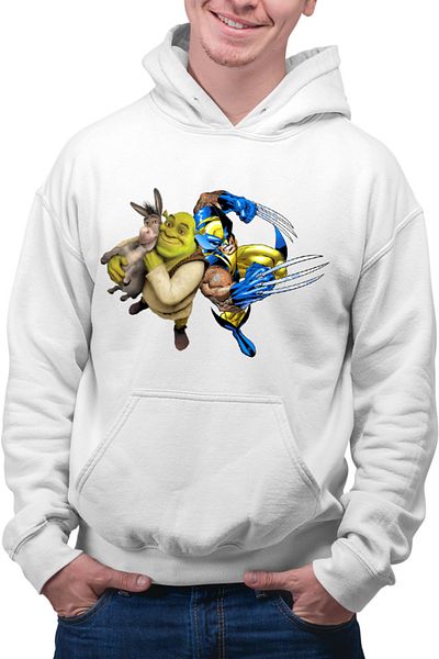 OEM Men's hoodie Shrek Wolverine Donkey Marvel Comic Books