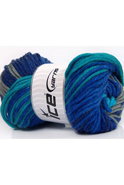 Ice yarns مجموعة من 4 × 100 جرام من خيوط آيس يارنز باتيك تشانكي، ألوان زرقاء،...