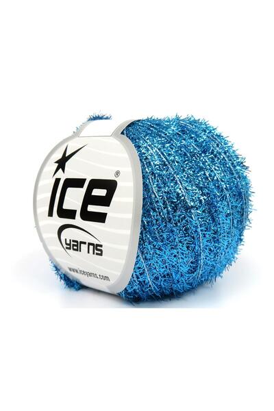 Ice yarns 8x50 جرام. خيوط معدنية لامعة بلون الفيروز، مثالية للشتاء، رفيعة جدً...