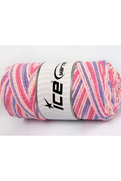 Ice yarns 2×200 جرام. خيوط صيفية من الأكريليك بلون الليلك والوردي، خيوط مسطحة...