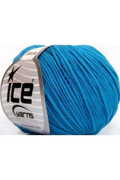 Ice yarns 8x50 جرام. خيوط صيفية من القطن والأكريليك الأزرق من ألارا، قطن