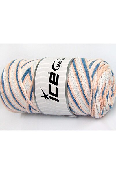Ice yarns 2×200 جرام. خيوط ساڤر تشين كولور أكريليك أبيض، أزرق فاتح، خيوط صيفي...