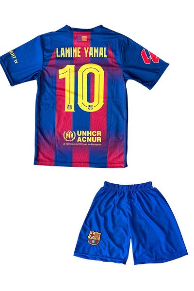Flextreme (Laminated-Yamal-10 Number Barcelona 2026 Νέα σεζόν εντός έδρας φανέλα Παιδική φανέλα 2 τεμαχίων